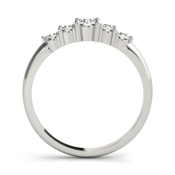 5-Stone Prong Set Half Eternity Ring in Gold & Platinum
