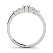 5-Stone Prong Set Half Eternity Ring in Gold & Platinum