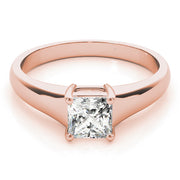 Artisan Solitaires Princess Diamond Engagement Ring in 10K/14K gold and platinum with certified lab-grown or natural diamonds