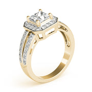 Regal Color Rings Princess Diamond Engagement Ring in 10K/14K gold and platinum with certified lab-grown or natural diamonds