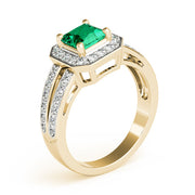 Regal Color Rings Princess Diamond Engagement Ring in 10K/14K gold and platinum with certified lab-grown or natural diamonds