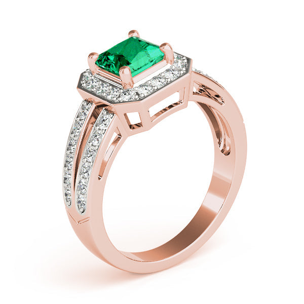 Regal Color Rings Princess Diamond Engagement Ring in 10K/14K gold and platinum with certified lab-grown or natural diamonds