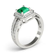 Regal Color Rings Princess Diamond Engagement Ring in 10K/14K gold and platinum with certified lab-grown or natural diamonds