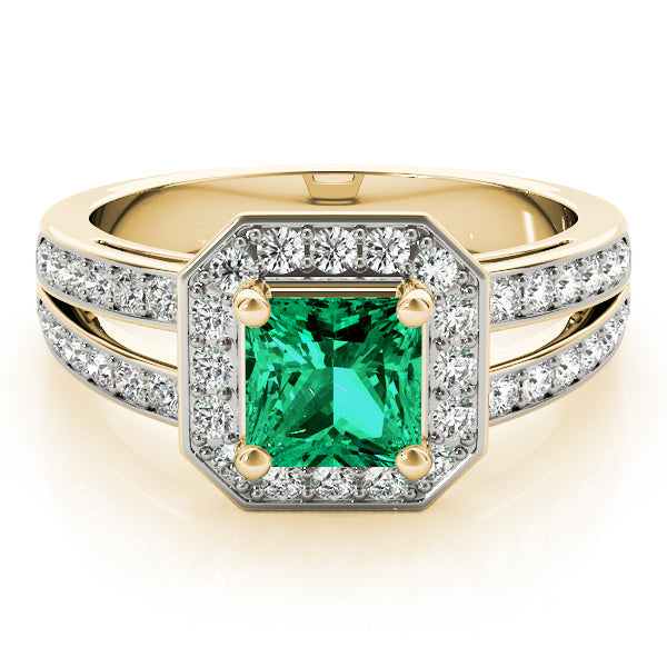 Regal Color Rings Princess Diamond Engagement Ring in 10K/14K gold and platinum with certified lab-grown or natural diamonds