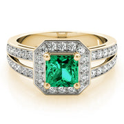 Regal Color Rings Princess Diamond Engagement Ring in 10K/14K gold and platinum with certified lab-grown or natural diamonds