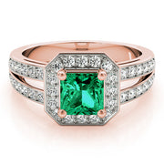 Regal Color Rings Princess Diamond Engagement Ring in 10K/14K gold and platinum with certified lab-grown or natural diamonds