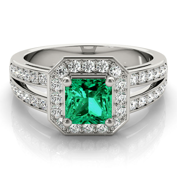 Regal Color Rings Princess Diamond Engagement Ring in 10K/14K gold and platinum with certified lab-grown or natural diamonds
