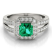 Regal Color Rings Princess Diamond Engagement Ring in 10K/14K gold and platinum with certified lab-grown or natural diamonds
