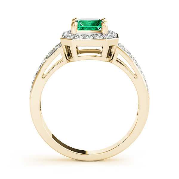 Regal Color Rings Princess Diamond Engagement Ring in 10K/14K gold and platinum with certified lab-grown or natural diamonds