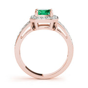 Regal Color Rings Princess Diamond Engagement Ring in 10K/14K gold and platinum with certified lab-grown or natural diamonds