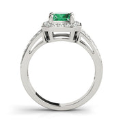 Regal Color Rings Princess Diamond Engagement Ring in 10K/14K gold and platinum with certified lab-grown or natural diamonds
