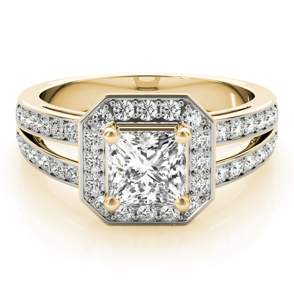 Regal Color Rings Princess Diamond Engagement Ring in 10K/14K gold and platinum with certified lab-grown or natural diamonds