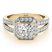 Regal Color Rings Princess Diamond Engagement Ring in 10K/14K gold and platinum with certified lab-grown or natural diamonds