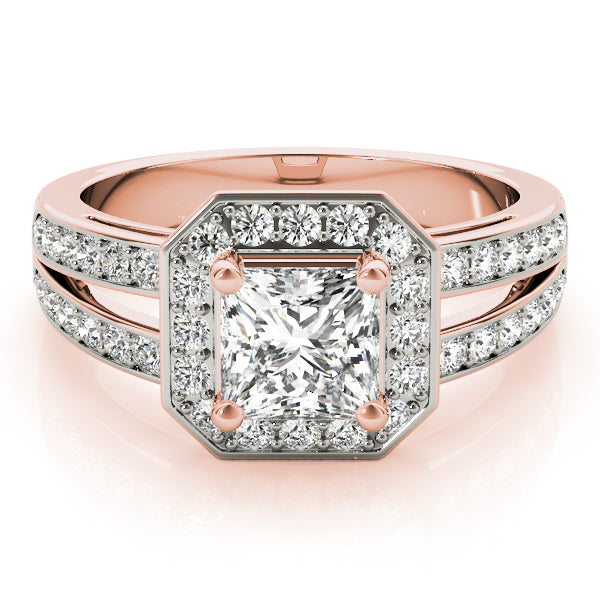 Regal Color Rings Princess Diamond Engagement Ring in 10K/14K gold and platinum with certified lab-grown or natural diamonds