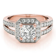 Regal Color Rings Princess Diamond Engagement Ring in 10K/14K gold and platinum with certified lab-grown or natural diamonds