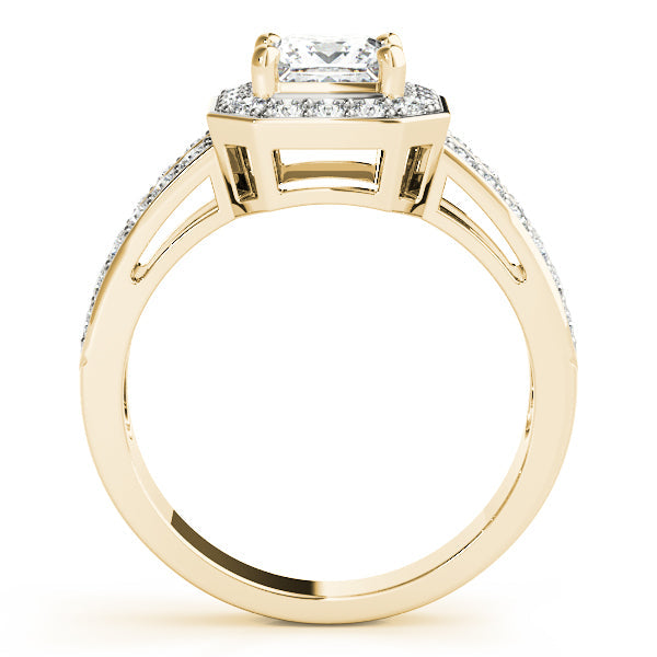 Regal Color Rings Princess Diamond Engagement Ring in 10K/14K gold and platinum with certified lab-grown or natural diamonds