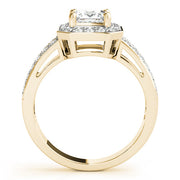 Regal Color Rings Princess Diamond Engagement Ring in 10K/14K gold and platinum with certified lab-grown or natural diamonds