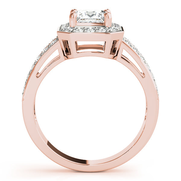 Regal Color Rings Princess Diamond Engagement Ring in 10K/14K gold and platinum with certified lab-grown or natural diamonds