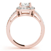 Regal Color Rings Princess Diamond Engagement Ring in 10K/14K gold and platinum with certified lab-grown or natural diamonds