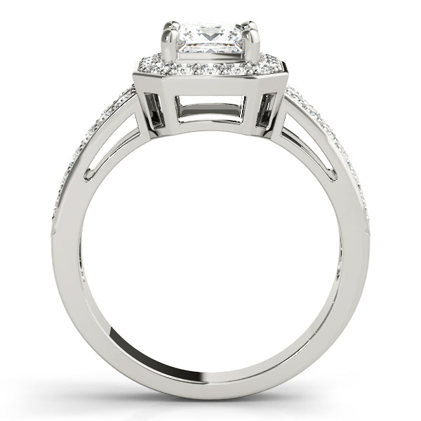 Regal Color Rings Princess Diamond Engagement Ring in 10K/14K gold and platinum with certified lab-grown or natural diamonds