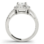 Regal Color Rings Princess Diamond Engagement Ring in 10K/14K gold and platinum with certified lab-grown or natural diamonds