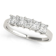 Fancy Princess Half Eternity Ring in Gold & Platinum
