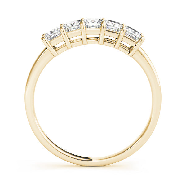 Fancy Princess Half Eternity Ring in Gold & Platinum