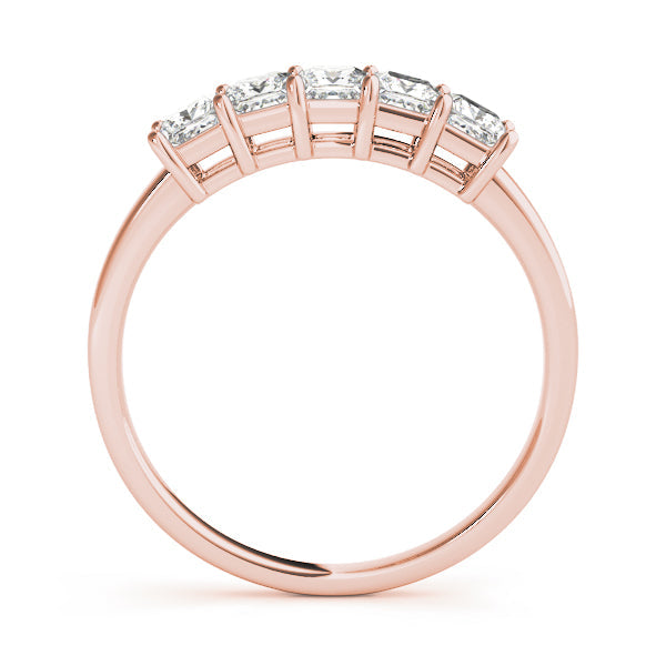 Fancy Princess Half Eternity Ring in Gold & Platinum
