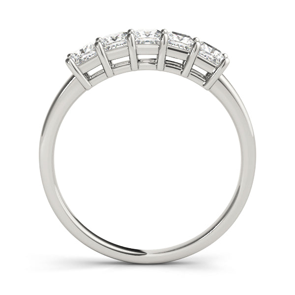 Fancy Princess Half Eternity Ring in Gold & Platinum