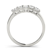 Fancy Princess Half Eternity Ring in Gold & Platinum