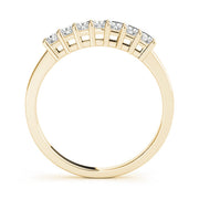Single Row Fancy Princess Cut Wedding Half Eternity Ring in Gold & Platinum