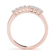 Single Row Fancy Princess Cut Wedding Half Eternity Ring in Gold & Platinum
