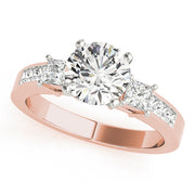 Opulent Three-Stone Princess Diamond Engagement Ring in 10K/14K gold and platinum with certified lab-grown or natural diamonds