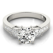 Opulent Three-Stone Princess Diamond Engagement Ring in 10K/14K gold and platinum with certified lab-grown or natural diamonds