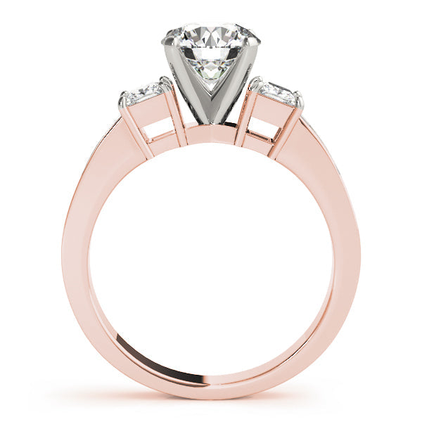 Opulent Three-Stone Princess Diamond Engagement Ring in 10K/14K gold and platinum with certified lab-grown or natural diamonds
