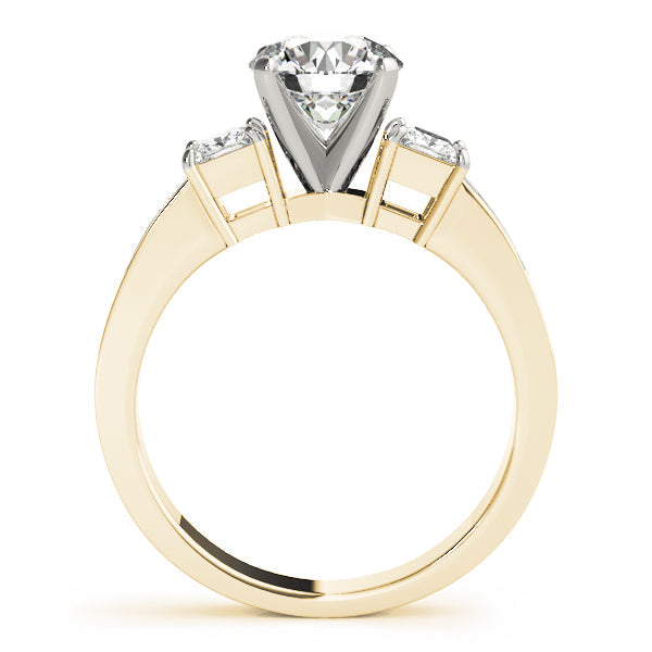 Opulent Three-Stone Princess Diamond Engagement Ring in 10K/14K gold and platinum with certified lab-grown or natural diamonds