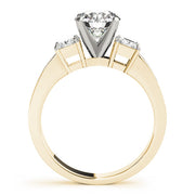 Opulent Three-Stone Princess Diamond Engagement Ring in 10K/14K gold and platinum with certified lab-grown or natural diamonds