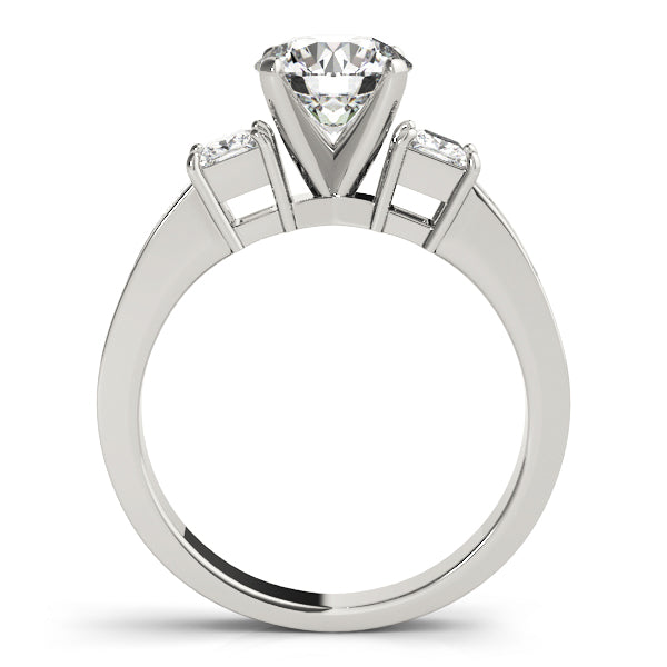 Opulent Three-Stone Princess Diamond Engagement Ring in 10K/14K gold and platinum with certified lab-grown or natural diamonds