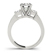 Opulent Three-Stone Princess Diamond Engagement Ring in 10K/14K gold and platinum with certified lab-grown or natural diamonds