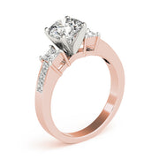 Opulent Three-Stone Princess Diamond Engagement Ring in 10K/14K gold and platinum with certified lab-grown or natural diamonds
