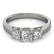 0.50-5.00ct Princess Diamond Trilogy Ring in 10K/14K gold and platinum with certified lab-grown or natural diamonds