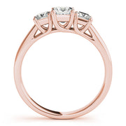 0.50-5.00ct Princess Diamond Trilogy Ring in 10K/14K gold and platinum with certified lab-grown or natural diamonds
