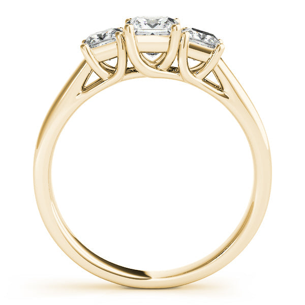 0.50-5.00ct Princess Diamond Trilogy Ring in 10K/14K gold and platinum with certified lab-grown or natural diamonds