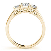0.50-5.00ct Princess Diamond Trilogy Ring in 10K/14K gold and platinum with certified lab-grown or natural diamonds