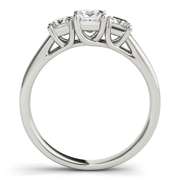 0.50-5.00ct Princess Diamond Trilogy Ring in 10K/14K gold and platinum with certified lab-grown or natural diamonds