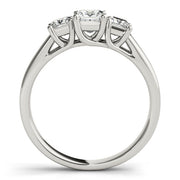 0.50-5.00ct Princess Diamond Trilogy Ring in 10K/14K gold and platinum with certified lab-grown or natural diamonds