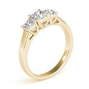 0.50-5.00ct Princess Diamond Trilogy Ring in 10K/14K gold and platinum with certified lab-grown or natural diamonds
