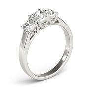 0.50-5.00ct Princess Diamond Trilogy Ring in 10K/14K gold and platinum with certified lab-grown or natural diamonds