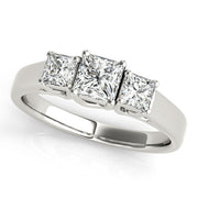 0.50-5.00ct Princess Diamond Trilogy Ring in 10K/14K gold and platinum with certified lab-grown or natural diamonds