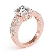Devoted Halo Emerald Diamond Engagement Ring in 10K/14K gold and platinum with certified lab-grown or natural diamonds